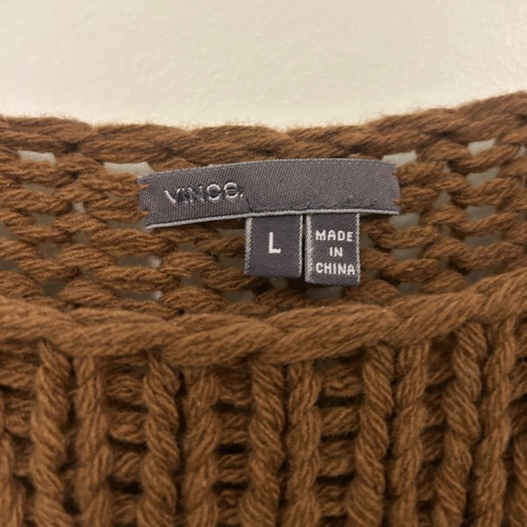 Vince Chunky Knit Sweater Brown Parge Wool Blend - Picture 4 of 8